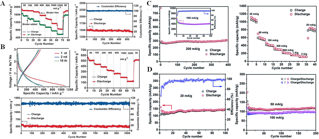Electroactive organics as promising anode materials for rechargeable lithium ion and sodium ion batteries