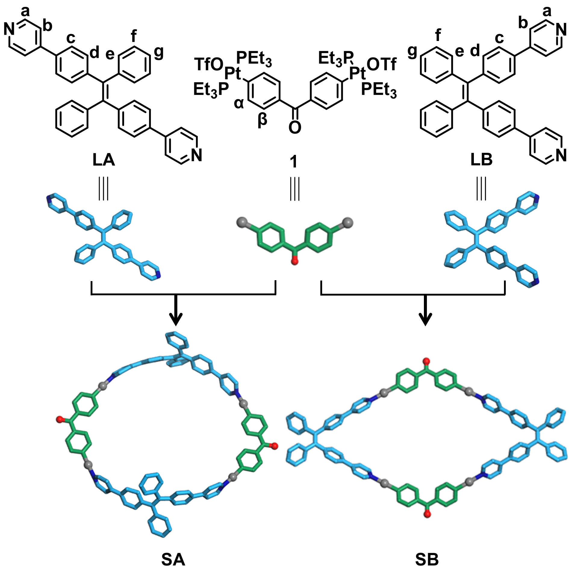 Coordination-driven [2+2] metallo-macrocycles isomers: conformational control and photophysical properties